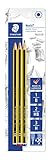 En forma hexagonal Staedtler Noris 120-S BK3D. Lápices de madera certificada. Pack con tres lapiceros surtidos de dureza B, HB y H.