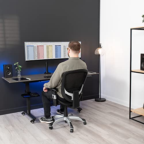 VIVO Ultra Wide Screen TV Desk Mount for up to 55 inch Screens, Full Motion Height Adjustable Single Television Stand with Articulating Arm, VESA 75x75mm to 400x400mm, Black, STAND-V155M - Thumbnail 7