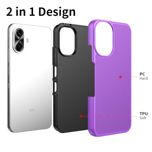 Coque TCL K70 5G avec protège-écran violet double couche antichoc