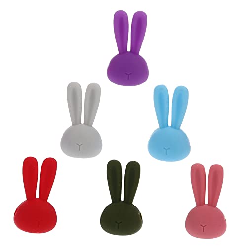Consejos para Comprar Marcadores y adornos para los vasos más recomendados. 45 SECFOU 6 piezas Marcadores de Copas de Vino Portátiles con Diseño de Conejo Juego Reutilizable para Identificar Vasos Fiestas y Accesorios Decorativos para Bebidas