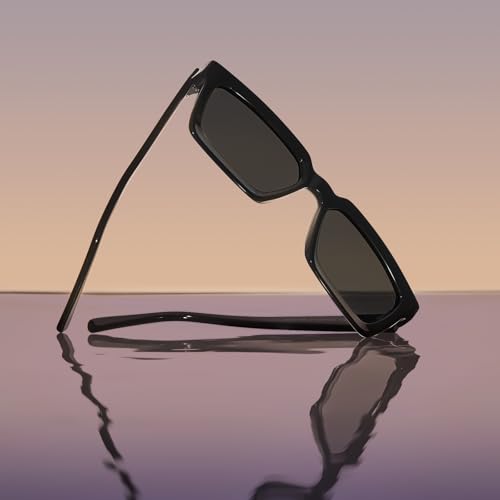 AVAWAY Trendy Polarized Sunglasses for Women UV400 Protection, Square Acetate Unisex Anti-Glare for Driving, Travel4