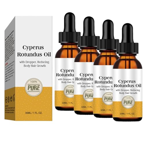4 Piezas Cyperus Rotundus Oil | 120 Ml Aceite de Chipre Rotundus | Aceite Puro de Cyperus para Depilación | Aceite Corporal Cyperus Rotundus para Tratamiento para El Cabello Encarnado
