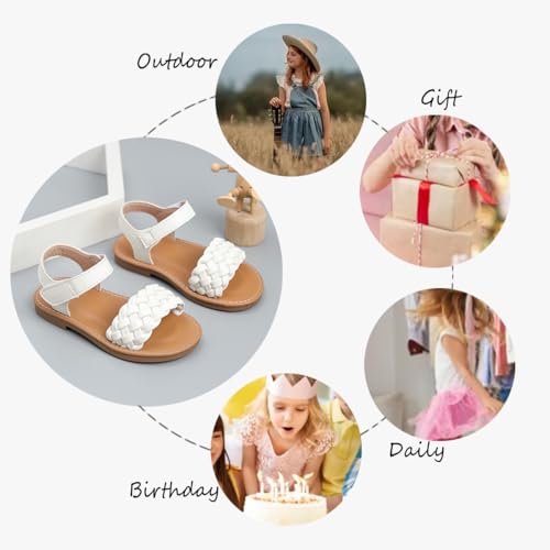 Image of Toddler Girls Sandals Summer Flats Dress Shoes for Baby Little Kids Girl