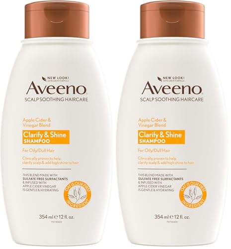 Image of Aveeno Shampoo, 12 Fl Oz, Pack of 2 | Scalp Soothing | Apple Cider Vinegar Blend