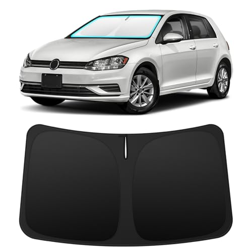 Image of INSAUTO Custom Fit Windshield Sun Shade for Volkswagen /VW Golf 2015-2021 | Foldable Front Window Sunshade Car Accessories, UV & Heat Reflector, Keeps Interior Cool, Includes Storage Bag