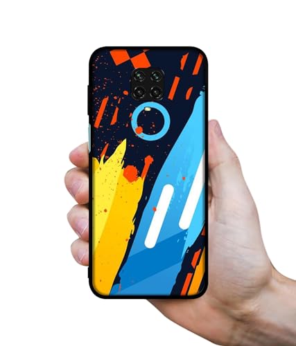 Image of Abstract Stripes Geometric Figures Design Premium 2D Printed Metal Back Case Cover for Mi Redmi Note 9 Pro /Note 9 Pro Max /Poco M2 Pro