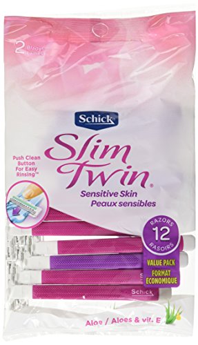 Schick Slim Twin ST 2 Disposable Razors for Women Sensitive Skin Shaving Razor, 12 Count - Thumbnail 2