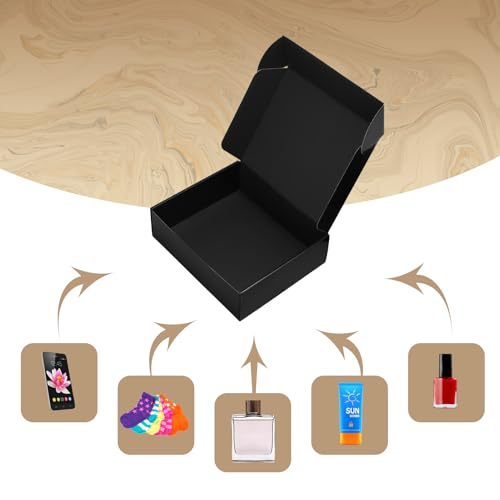 Image of ZBEIVAN 10x8x3 Black Small Shipping Boxes, 30 Packs Corrugated Cardboard Mailer Boxes for Packaging Small Business Mailing Gifts Wrap Boxes with Lids