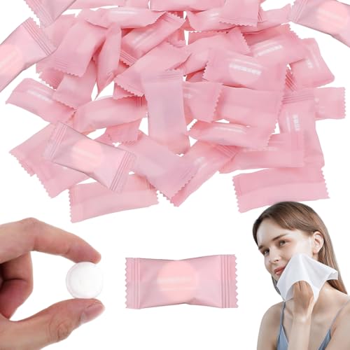 GILWUMO 60 Stück Komprimierte Handtücher, Einweg Waschpads Ideal Für Reise, Schönheit, Zuhause, Sport, Camping Und Outdoor Nutzung.