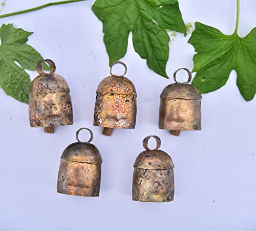 Pack-of-5-Rustic-Decor-Vintage-Christmas-Decoration-Ornaments-Bells--Indian-Decor-Cow-Bell-for-Craft--Small-Tiny-Mini-Gold-Tin-Hanging-Witch-Bells--Jingle-Bells-for-Crafts-2-Inch Pack of 5 Rustic Decor Vintage Christmas Decoration Ornaments Bells–Indian Decor Cow Bell for Craft–Small Tiny Mini Gold Tin Hanging Witch Bells–Jingle Bells for Crafts 2 Inch
