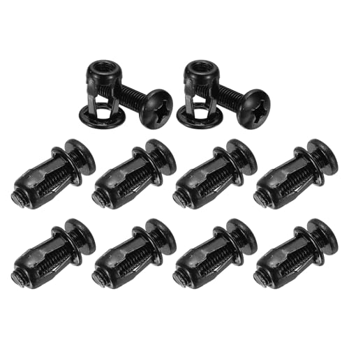 M METERXITY 10-Pack M8 x 21 Hollow Door Anchor Set, Petal Nuts Expansion Screw Jack Nut for Hollow Wall/Aluminium Cladding/Steel Pipes/Iron Sheets/Plastic Panels[Black]
