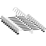 ESEOE Pants Hangers, Space Saving Skirt Hangers with Adjustable Clips & Multi Clothes Hanger...