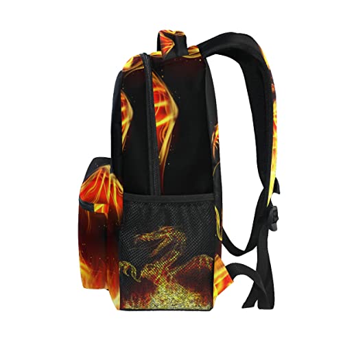 Mochila escolar Dragon Fire Bookbag para meninos meninas adolescentes casual bolsa de viagem para co