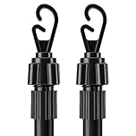 2.4M Telescopic Washing Line Prop Pole Metal Clotheslines Heavy Duty Home Garden Laundry Support Drying Line Poles Dry Clothes Drying Airer Washing Pole Extenedable to 2.4M Black Pack of 2