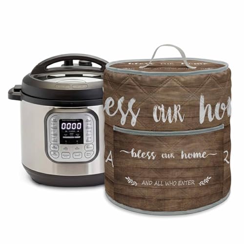 Bless Our Pressure Cooker Cover Home and All Who enter Dust Cover for Kitchen Appliances with Top Handle & Storage Pockets, Fits 6 Quart Instant Pot, Air Fryer, Crock Pot