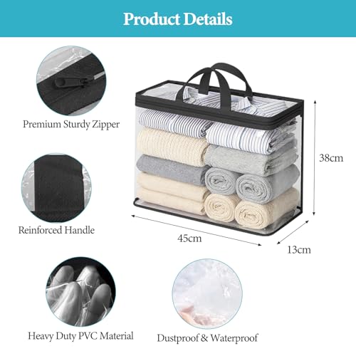Sac de rangement transparent pull et couette pour optimiser vos placards - 4
