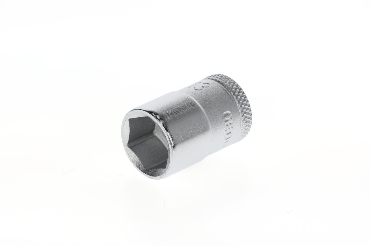 Gedore Silver Socket, 3/8" 10 Mm Drive, Hexagonal, 13 Mm Width, Tool, 30 13, Chrome-Plated Steel