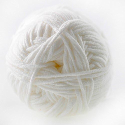 Soft Cotton Wool Yarn / Skein, 3.6 Oz, 7" 4" (Snowdrop White)