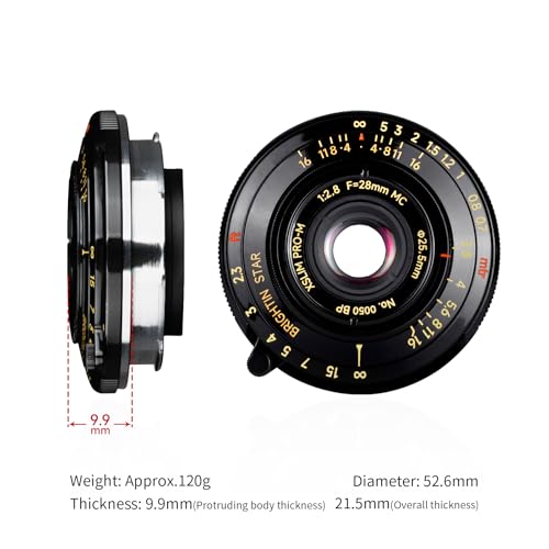 Image of Brightin Star 28mm F2.8 Full Frame Manual Focus Lens for Leica-M Mount,Camera Lens Compatible with M2 M3 M4 M5 M6 M7 M8 M9 M9P M10 M262 M240 M240P M10P M10M