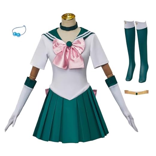 AYIMEIS Mujer Disfraz de Kino Makoto Completo Anime Sailor Luna Cosplay Costume Sailor Jupiter Uniforme Marinero Japonés Navidad Halloween Carnaval Cosplay Fiesta Traje para Adulto S-3XL