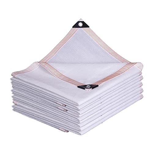 Red de sombra blanca de alta calidad para patio, jardín, terraza, toldo de patio, 18 pines, 85% de tasa de sombreado, valla cortavientos, múltiples opciones de tamaño disponibles (6 x 8 m)