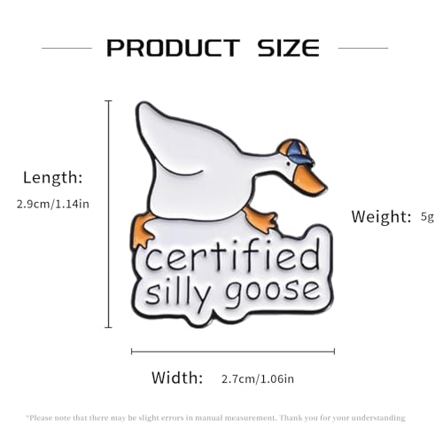 Image of Creative Funny Silly Goose Enamel Lapel Pin - Cute Animal Brooch For Women Men - Silly Goose Gifts For Clothes, Backpacks, Hats - Perfect For Goose Lovers And Accessories For Farmers
