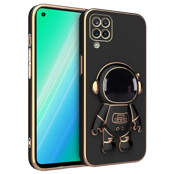Image of for Samsung Galaxy M33 5G Case Cute 3D Astronaut Stand Design Camera Protection Shockproof Soft Back Cover (for Samsung Galaxy M33 5G, Black)