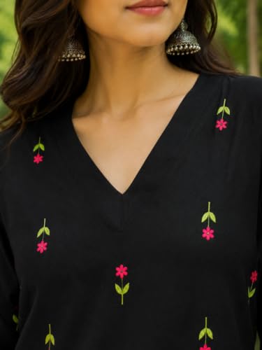 Image of Stylum Women's Rust Ethnic Printed Rayon A-Line Kurta Palazzo Set | Palazzo Kurti Set for Women