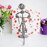 Hopbucan Silver Metal Retro Cyclists Model Iron Art Metal Bicycle Ornament A Man Riding Bike Statue Figurine for Home Library Desk Decoration - Image 4