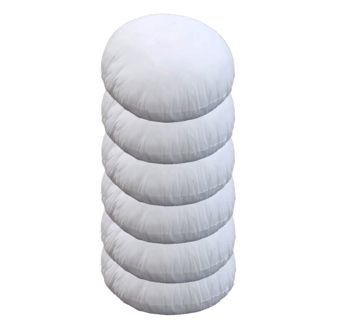 Iyan Soft Furnishing Luxury Hollowfibre Filled Cushion Pad Insert (Round 14") Pack of 6- Stuffer Inserts – Plump Cushion for Sofa,Beds,Chairs,Outdoor