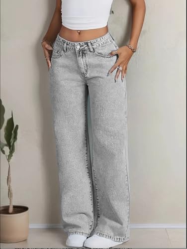 Image of Nifty Women's Denim Stretchable High Waist Light Wash Baggy Jeans || Back Pocket Bow tie Detail
