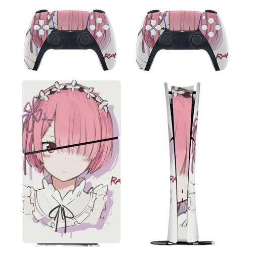 PS5 Slim �f�W�^���� �X�L���V�[�� Re:Zero ���� Ram PlayStation 5 �ی�X�e�b�J�[ �v���C�X�e�[�V���� 5 ���^�X�L�� �ی�V�[�� �S�ʕی� ���ʑΉ������ʑΉ� �ϋv�� �w��/��/����/�ق���h�~ ���B�� �C�A�[�� �U�M��