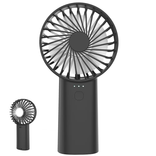 Portable Handheld Fan,3 Speeds Powerful Personal Fans with Flashlight, USB Rechargeable 2400mAh Battery Operated for 3-15 hours, Mini Pocket Fan for Travel, Outdoor