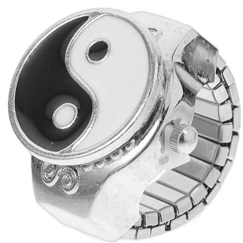 SHERCHPRY 1 Pc Reloj Con Anillo De Disco Reloj De Bolsillo Artilugio Bisel Llave Relojes Para Hombres Reloj De Dedo Plateado Relojes De Dedo Para Mujer Oro Reloj Automático Agitarse Metal