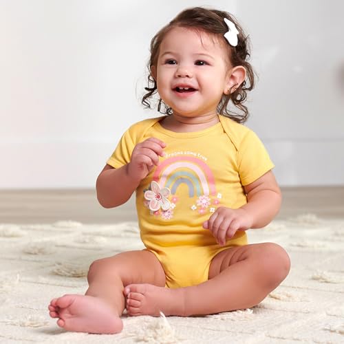 Image of Gerber Unisex Baby 5-Pack Short Sleeve Variety Onesies Bodysuits