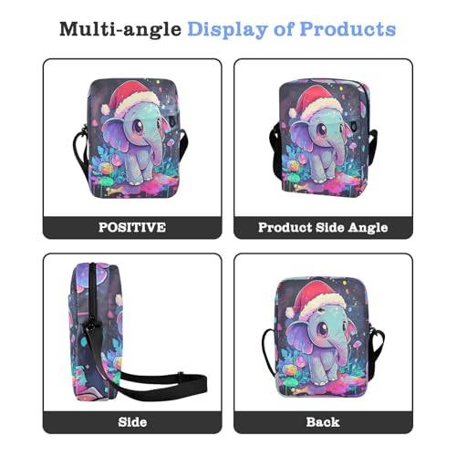 mens messenger bag Shoulder Crossover Bag Casual Everyday Purse Adjustable Strap for work work - Cute Elephant Dripping Paint4