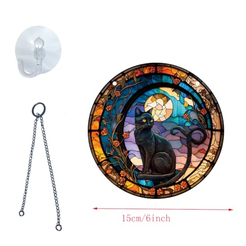 ZZHAOYI Decoração de janela de acrílico para gatos de 14 cm para pendurar na janela de gato roxo apa