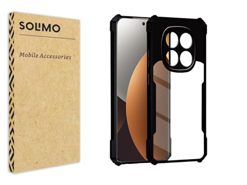 Image of Amazon Brand - Solimo Clear Back Cover Case for Redmi Note 15 Pro 5G | 360 Degree Protection | Transparent Back Cover Case for Redmi Note 15 Pro 5G (PC & TPU, Black Bumper)