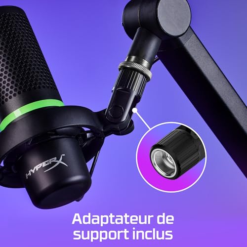 Microphone HyperX Duocast – USB, Éclairage RGB, Enregistrement 24 bits/96 kHz - vue 10
