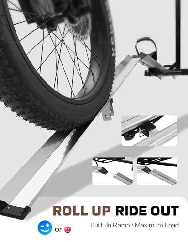 Image of Young Hitch Mount Single Bike Rack with Ramp, 100 lbs Capacity