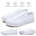 hash bubbie White Sneakers for Women Low Top Canvas Shoes Womens Canvas Sneakers Women's Fashion Sneakers Slip on Casual Tennis Shoes（White Mono.US7）