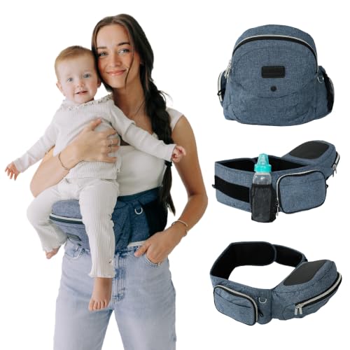 Image of Tushbaby The Original Premium Quality Hip Seat Carrier - Safety-Certified Baby & Toddler Carrier with Secure Safety Buckles, Storage Pockets