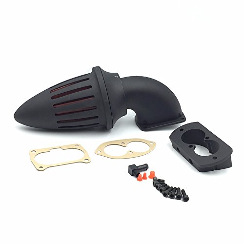 NBX Triangle Spike Luftfilter – Für Kawasaki Vulcan 1500/1600 Mean Streak (2002-2009) – Chrom Mit Rotem Filter