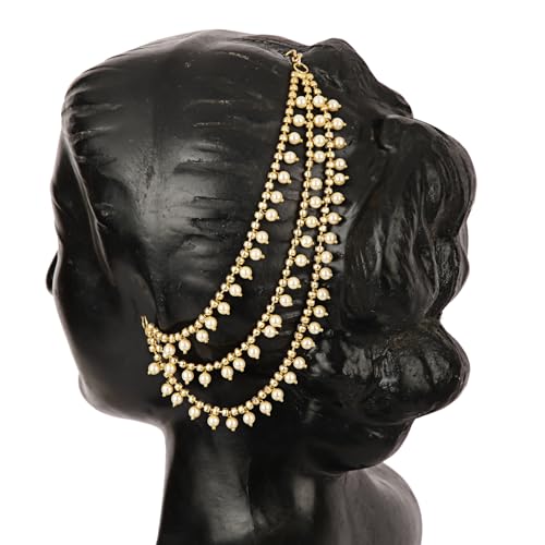 Image of Shining Diva Fashion Stylish Fancy Bahubali Pearl Ear Chain Traditional Earrings For Women & Girls (16083er)