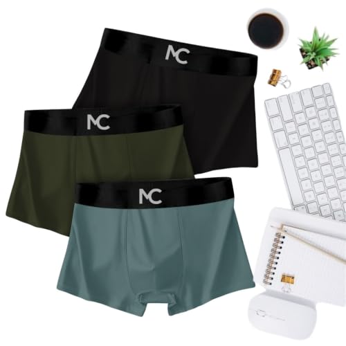 Image of Men's Microfiber Boxer Briefs for Men | Ultra Soft, Breathable, Moisture Wicking Stretch Trunks | Anti-Chafing Comfort | Elastic Waistband Pack of 3