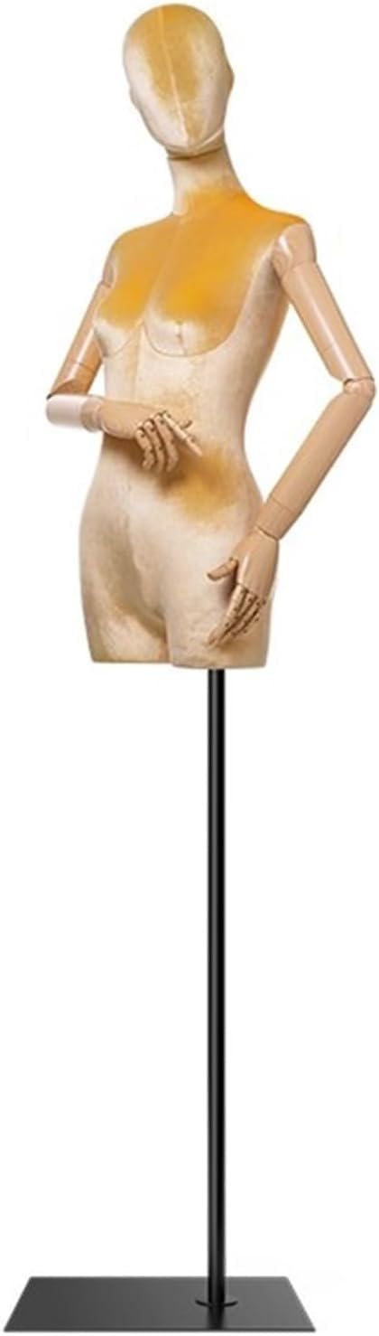 CONGRUI Female Retail Mannequins with Adjustable Body Posture Clothing Store Window Sewing Shop Mannequin Manikin(Gold)