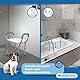 Mobiclinic®, Duschhocker, Höhenverstellbar, Mit Armlehnen, Acueducto, rutschfeste Spitzen, Ergonomisch, Licht, Max. 100 Kg, Aluminium, Weiß