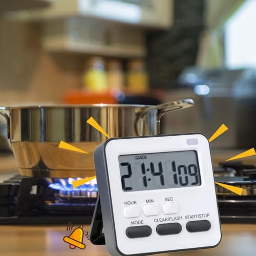 Image of YELONA Digital Magnetic Timer for Kids, Kitchen, Cooking, Egg, Teacher, Exercise, Productivity- Black, Pack of 2