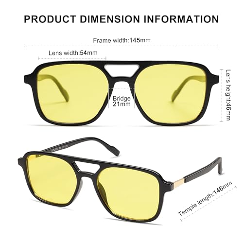Image of SOJOS Retro Aviator Sunglasses for Women Men,Trendy Rectangle Womens Mens Shades Sun Glasses SJ2202