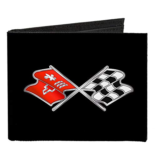 Buckle-Down Men's Standard Canvas Bifold Wallet, Corvette C3, 4.0